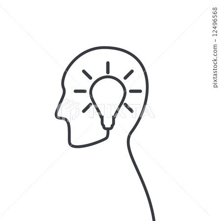 Icon process of generating ideas to solve problems, birth of the 12496568