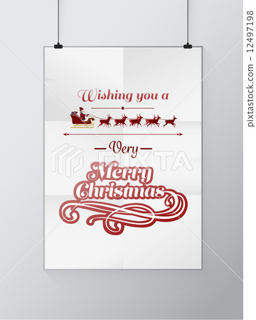Christmas greeting message vector on poster Christmas greeting message vector on poster 12497198