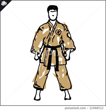 Martial arts-KARATE fighters in dogi, kimono. 12498512