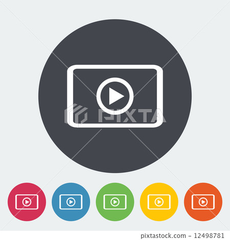 Video player flat icon. 12498781