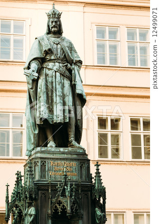 Statue Of The Czech King Charles Iv In Prague, Czech Republic 12499071