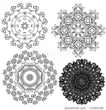 Set of circle backgrounds, Guilloche ornamental Elements for Cer Set of circle backgrounds, Guilloche ornamental Elements for Cer 12499188