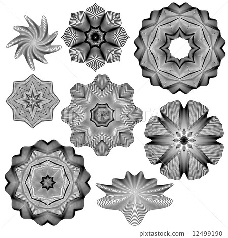 Set of Vintage backgrounds, Guilloche ornamental Element Set of Vintage backgrounds, Guilloche ornamental Element 12499190