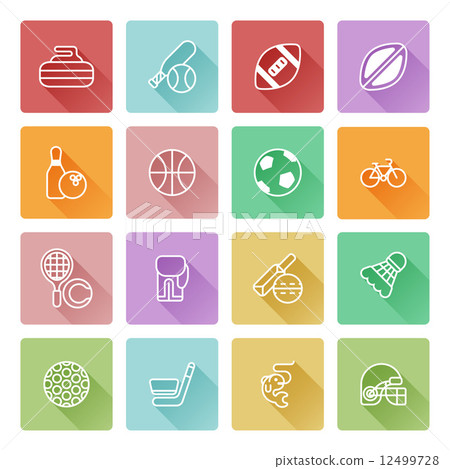 Flat sport icons 12499728