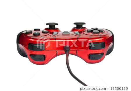 red joystick game controller . red joystick game controller . 12500159