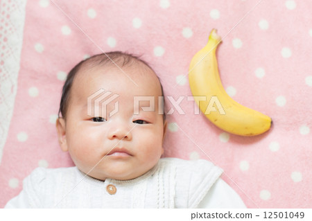 2 months old baby banana 12501049