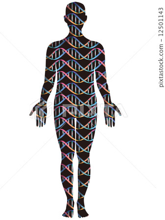 Double spiral structure pattern in human body silhouette 12501143