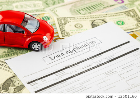 Loan application form with car and cash 12501160