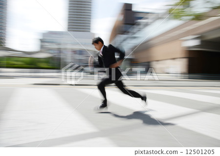 Running businessman model: Uji Hokuriku Running businessman model: Uji Hokuriku 12501205