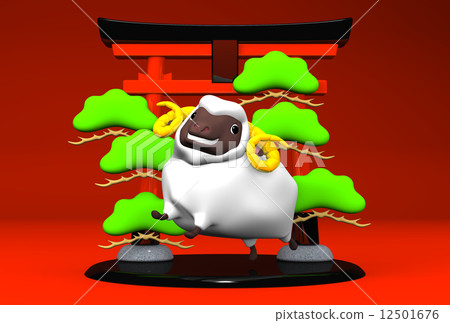 Happy New Year 2015, sheep, shepherd 12501676