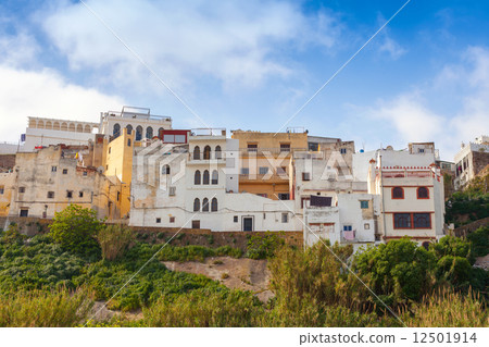 Medina of Tangier, Morocco. Old colorful living houses Medina of Tangier, Morocco. Old colorful living houses 12501914