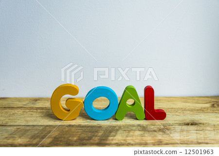 Colorful wooden word Goal with white background8 12501963
