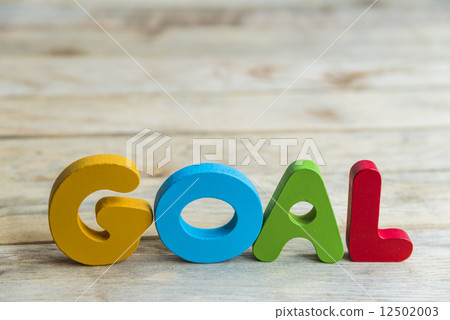 Colorful wooden word Goal on wooden floor8 12502003