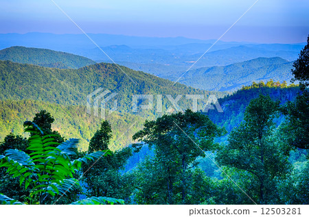 Blue Ridge Parkway National Park Sunset Scenic Mountains summer 12503281