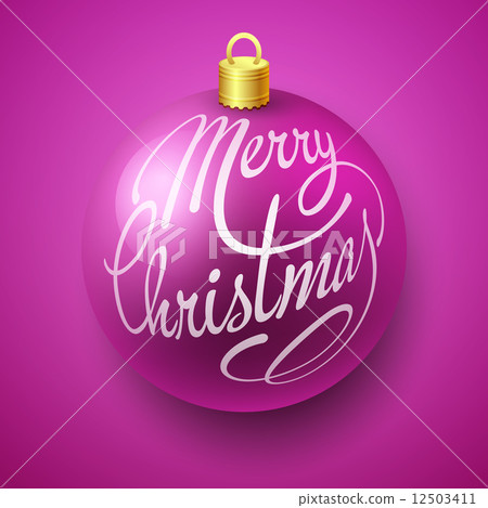 Merry Christmas Bauble With Lettering Design - Stock Illustration ...