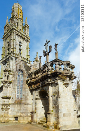 The parish of Lampaul-Guimiliau, Brittany, France. 12503511