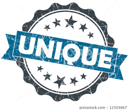 Unique blue grunge vintage seal isolated on white 12503667