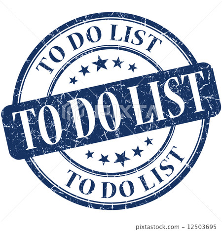 To do list blue round grungy vintage rubber stamp 12503695