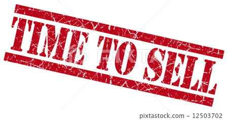 time to sell red square grunge textured isolated stamp 12503702