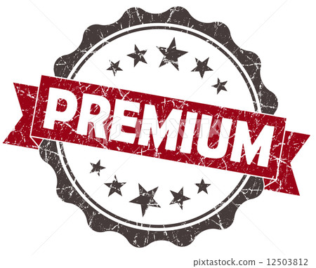 PREMIUM red grunge vintage seal isolated on white 12503812