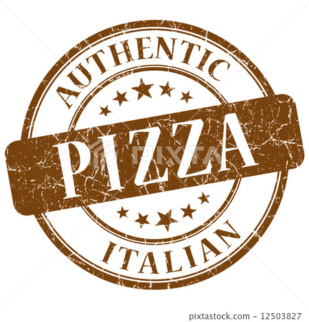 Pizza brown grunge stamp 12503827