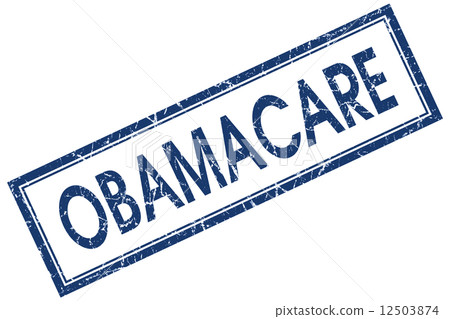 Obamacare blue square grungy stamp isolated on white background Obamacare blue square grungy stamp isolated on white background 12503874