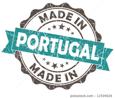 made in portugal turquoise grunge seal isolated on white background 12504026