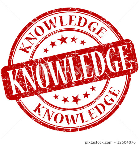 Knowledge red round grungy vintage rubber stamp 12504076