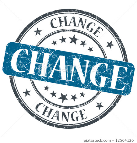 Change blue grunge textured vintage isolated stamp 12504120