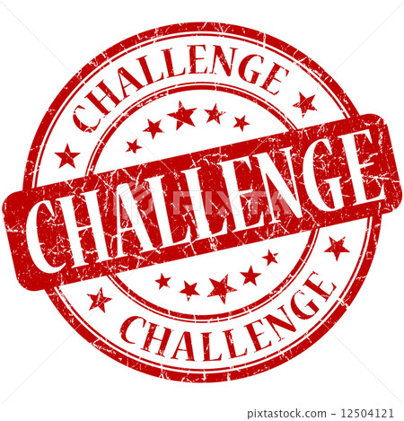 Challenge red round grungy vintage rubber stamp 12504121