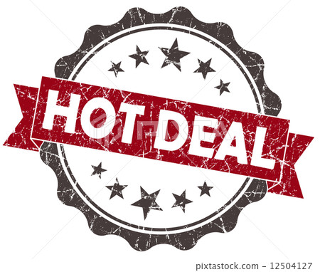Hot DEAL red grunge vintage seal isolated on white Hot DEAL red grunge vintage seal isolated on white 12504127