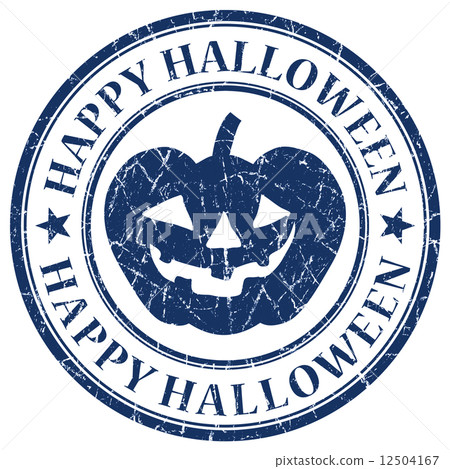 Happy Halloween blue grunge stamp Happy Halloween blue grunge stamp 12504167