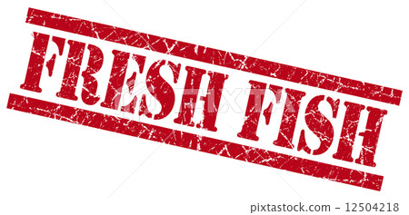 fresh fish red grungy stamp isolated on white background 12504218