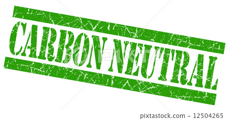 Carbon neutral grunge green stamp 12504265