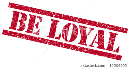 be loyal red square grungy isolated rubber stamp 12504305