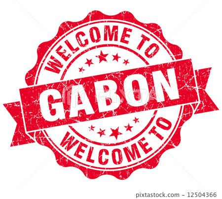 Welcome to Gabon red grungy vintage isolated seal 12504366