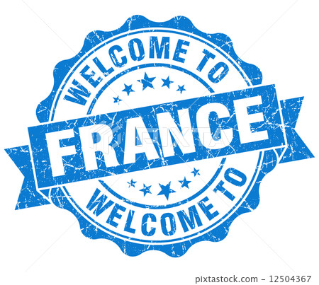 Welcome to France blue grungy vintage isolated seal 12504367