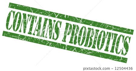contains probiotics green square grungy isolated rubber stamp contains probiotics green square grungy isolated rubber stamp 12504436
