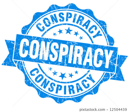 Conspiracy blue vintage seal isolated on white 12504439