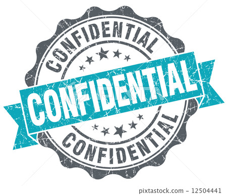 Confidential blue grunge retro style isolated seal 12504441