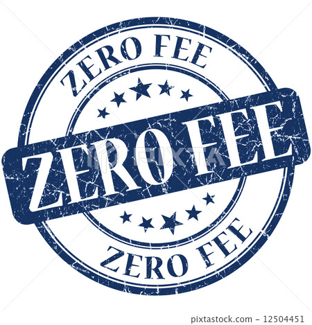 zero fee blue vintage grungy isolated round stamp 12504451