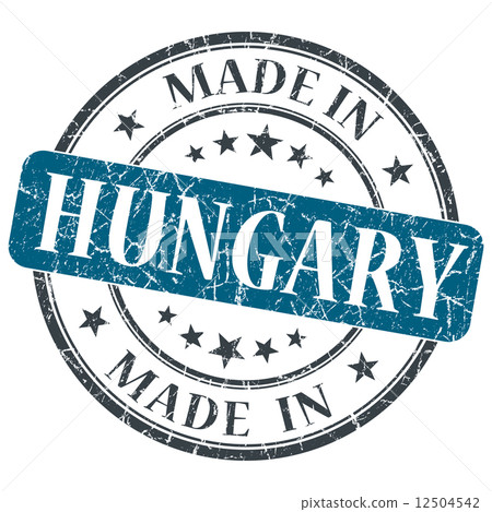 made in Hungary blue grunge round stamp isolated on white background made in Hungary blue grunge round stamp isolated on white background 12504542