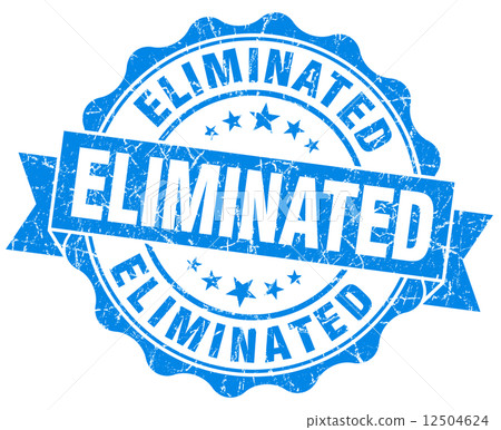 Eliminated blue grunge vintage seal Eliminated blue grunge vintage seal 12504624