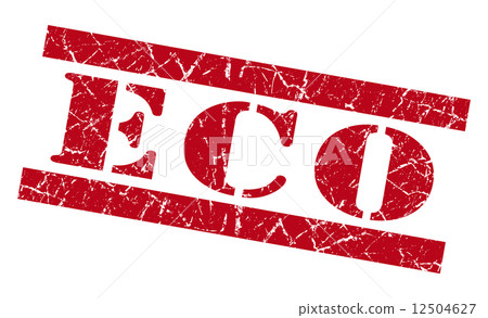 Eco red grunge stamp 12504627