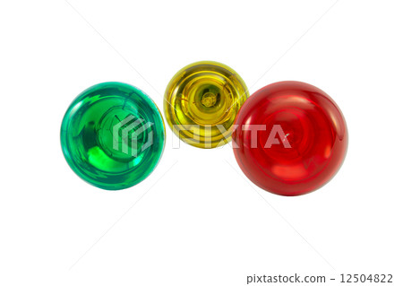 three multicoloured electric light bulbs on white background three multicoloured electric light bulbs on white background 12504822