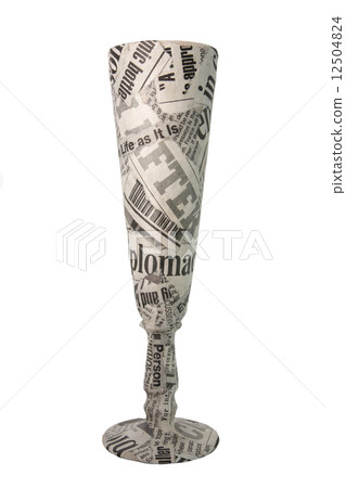 newspaper glass on white background 12504824
