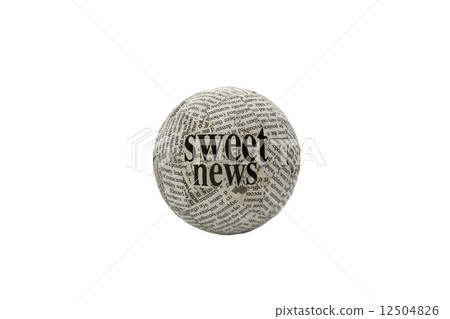 newspaper ball on white background 12504826