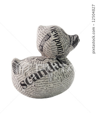 newspaper duck on white background 12504827