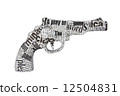 newspaper pistol on white background 12504831