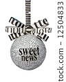 Funny newspaper bulb with ribbon and bow 12504833